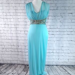 Sequins Hearts Bridesmaid Prom Formal Dress size 5 Mint Green
